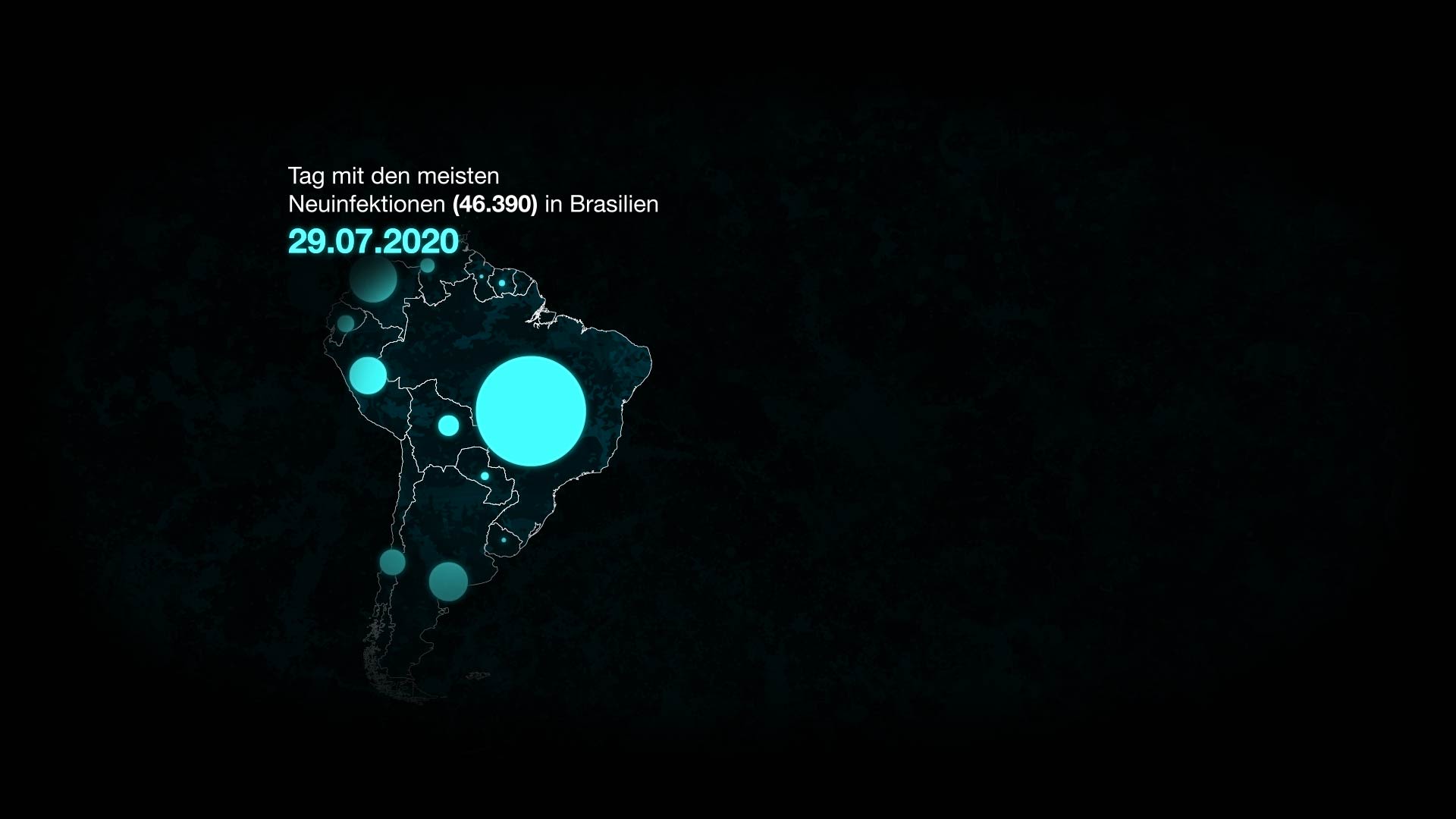 Kartenausschnitt: Brasilien, Tag mit den meisten Neuinfektionen