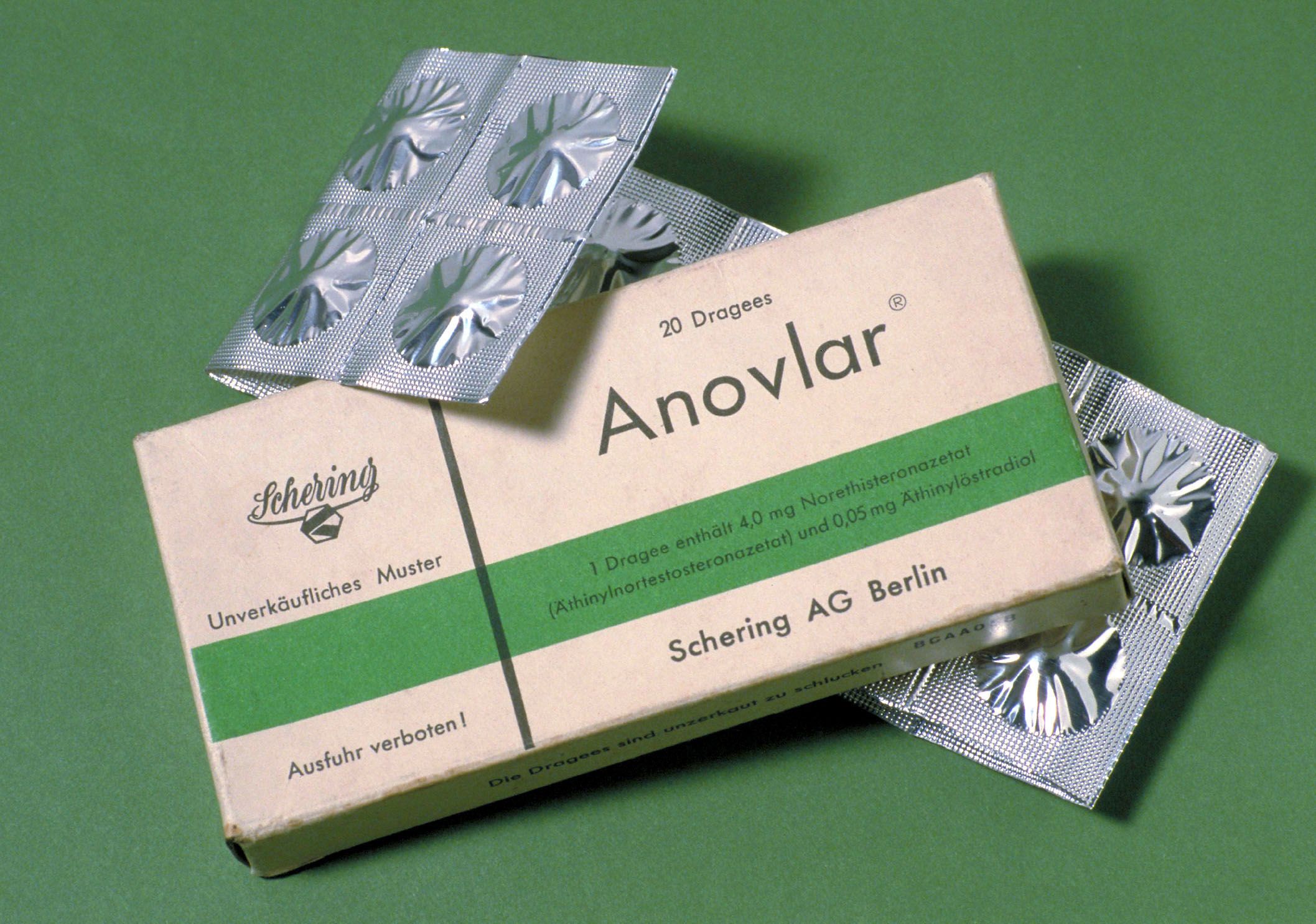 Foto der ersten Antibabypille namens Anovlar.